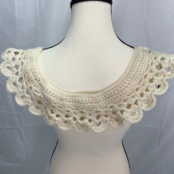CROCHET WIDE NECK & SHOULDER COLLAR VINTAGE DESIGN NEW HANDMADE ELEGENT LOOK - Picture 5 of 5